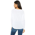 White - Side - Bella Ladies-Womens Long Sleeve Flowy 2x1 T-Shirt