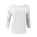 White - Lifestyle - Bella Ladies-Womens Long Sleeve Flowy 2x1 T-Shirt