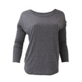 Dark Heather - Front - Bella Ladies-Womens Long Sleeve Flowy 2x1 T-Shirt