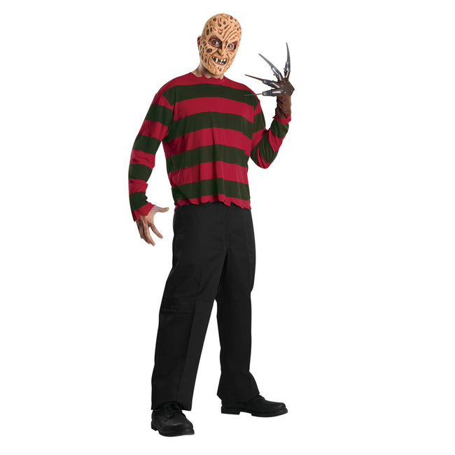 Black-Red - Front - Freddy Vs Jason Mens Freddy Krueger Costume