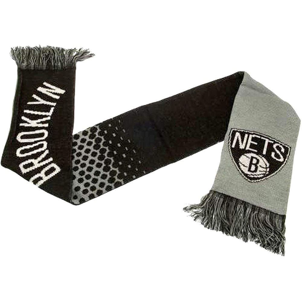 Black-Grey-White - Side - Brooklyn Nets Official NBA Fade Scarf