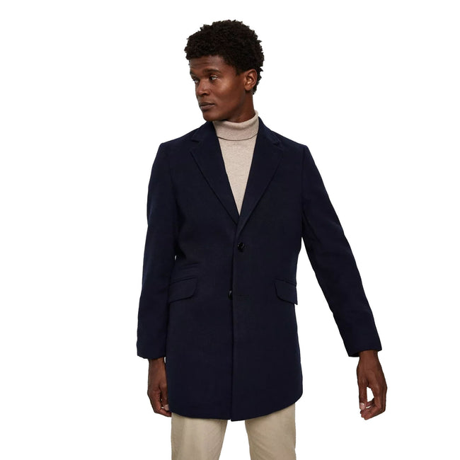 Navy - Front - Burton Mens 1904 Faux Wool Overcoat