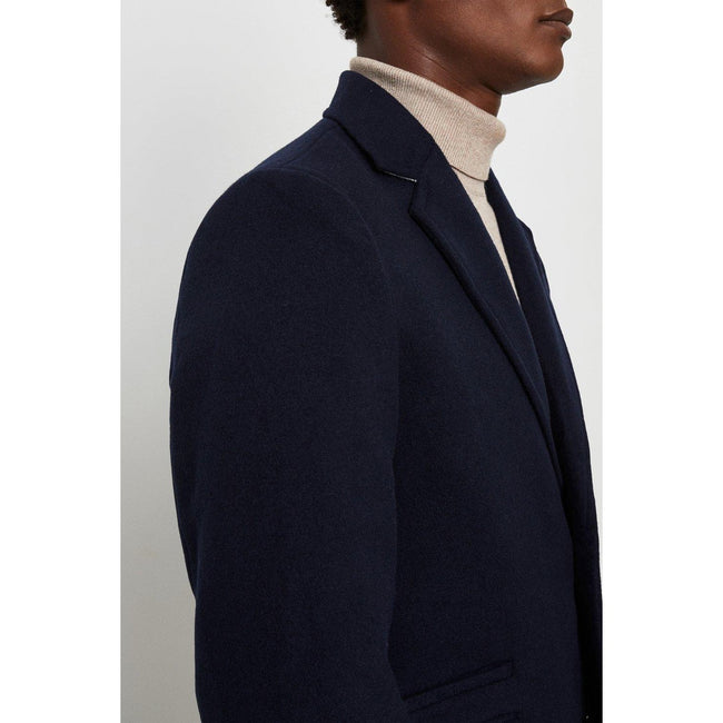Navy - Side - Burton Mens 1904 Faux Wool Overcoat