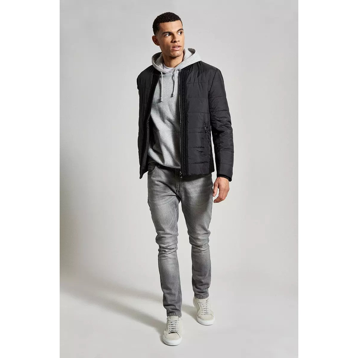 Black - Lifestyle - Burton Mens Ribbed Collar Bomber Jacket
