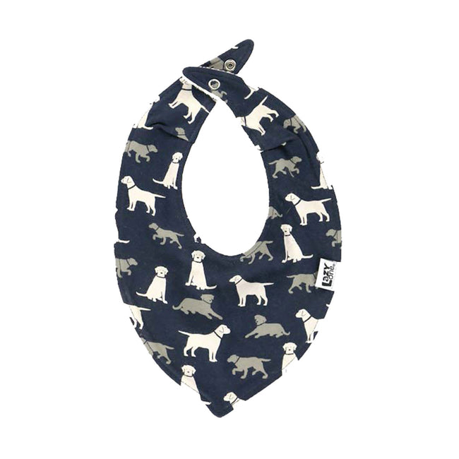 Blue-White - Front - LazyOne Boys Labrador Bandana Bibs (Pack Of 2)