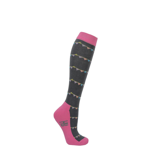 Grey-Black - Front - HyFASHION Unisex Adult Merry Go Round Socks (Pack of 3)