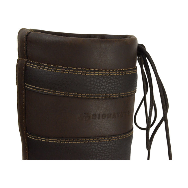 Brown - Pack Shot - Hy Signature Womens-Ladies Leather Country Boots