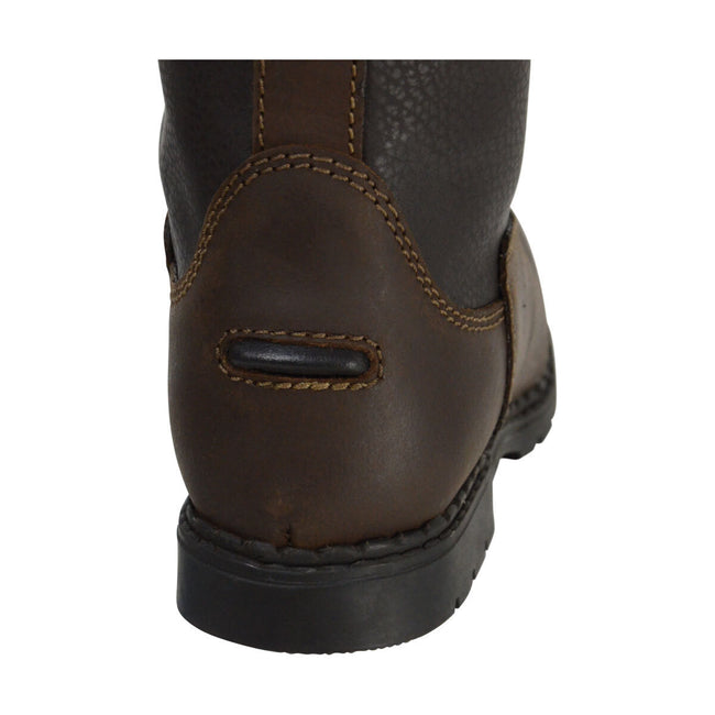 Brown - Close up - Hy Signature Womens-Ladies Leather Country Boots