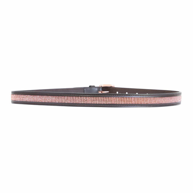 Brown-Rose Gold - Back - Hy Unisex Adult Rosciano Leather Belt