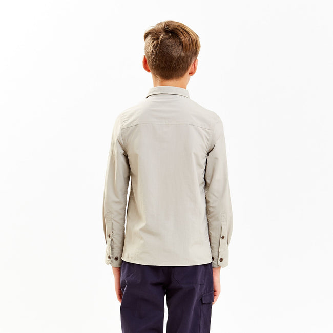 Parchment - Side - Craghoppers Childrens-Kids NosiLife Emerson Long Sleeved Shirt