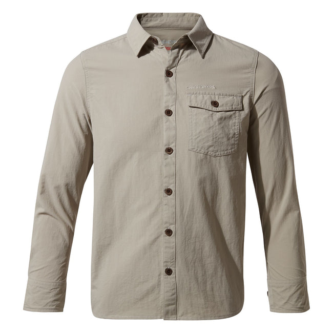 Parchment - Front - Craghoppers Childrens-Kids NosiLife Emerson Long Sleeved Shirt