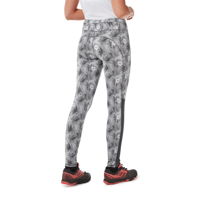Cloud Grey Print - Side - Craghoppers Womens NosiLife Luna Tights