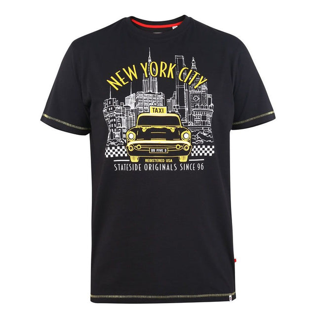 Black - Front - Duke Mens Wingmore D555 New York Taxi Kingsize T-Shirt