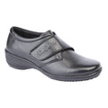 Black - Front - Mod Comfys Womens-Ladies Memory Foam Leather Touch Shoe