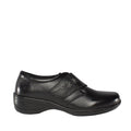 Black - Back - Mod Comfys Womens-Ladies Memory Foam Leather Touch Shoe