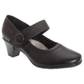Black - Front - Boulevard Womens-Ladies Padded Sock Medium Heel Mary Jane Court Shoes