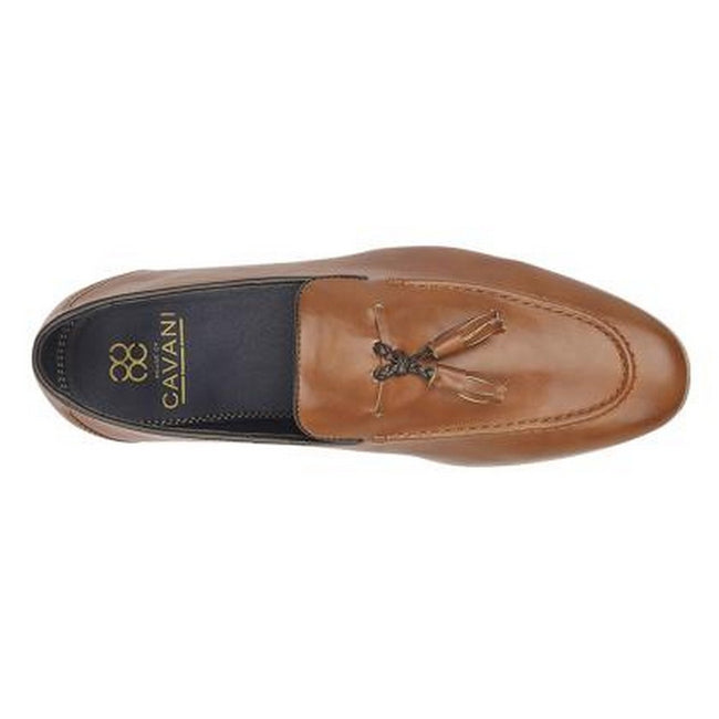 Tan - Back - Cavani Mens Tassel Loafer
