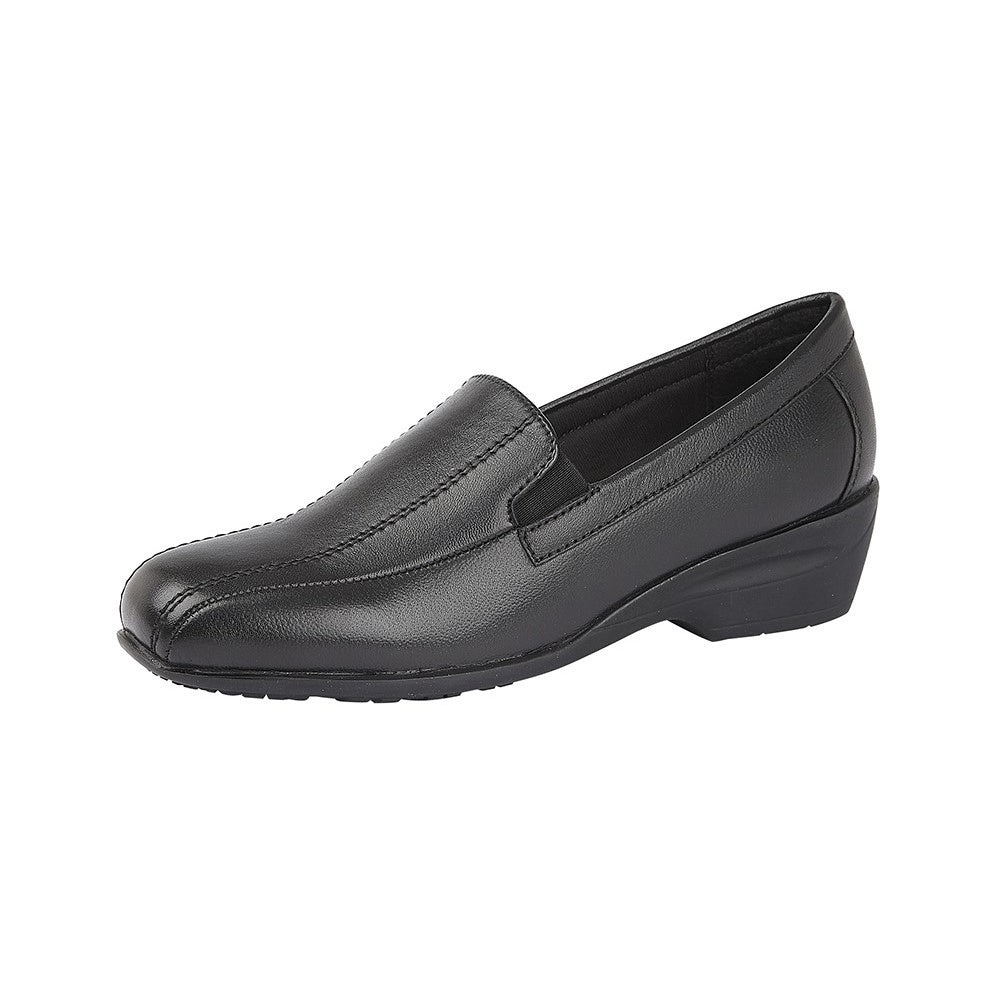 Black - Front - Dr Keller Womens-Ladies Tramline Leather Shoes