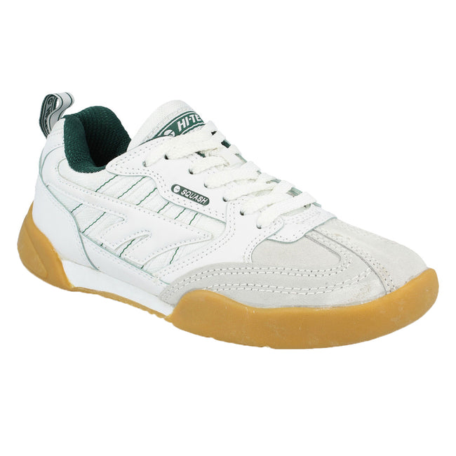 White - Lifestyle - Hi-Tec Mens Non Marking Squash Classic Leather Trainers