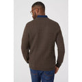 Chocolate - Back - Maine Mens Premium Cable Cotton V Neck Jumper