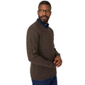 Chocolate - Front - Maine Mens Premium Cable Cotton V Neck Jumper