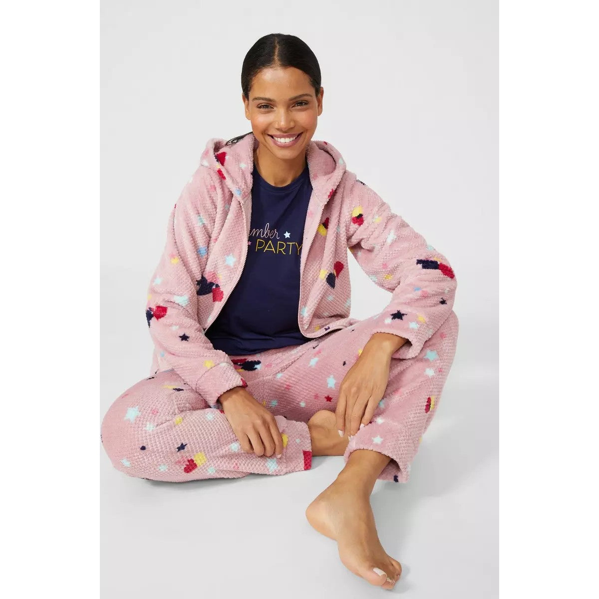 Pink - Pack Shot - Debenhams Womens-Ladies Slumber Party Pyjama Set (Pack of 3)
