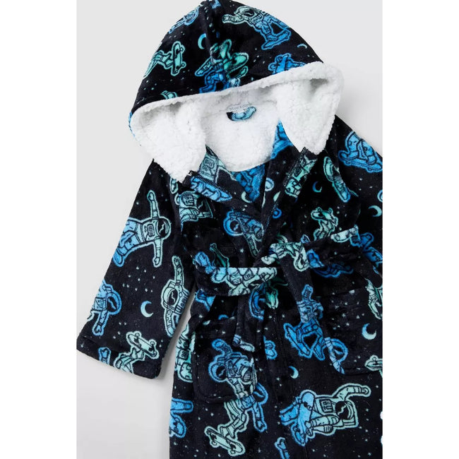 Navy - Side - Blue Zoo Boys Space Dressing Gown