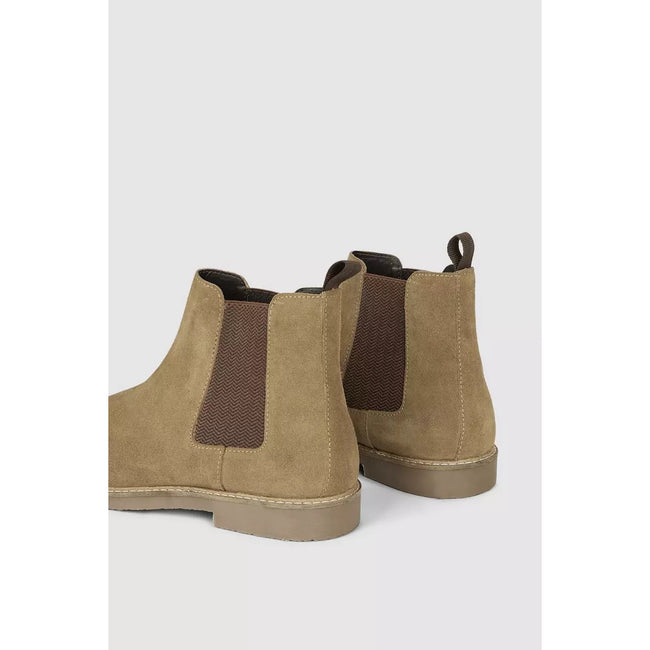 Natural - Back - Maine Mens Thames Suede Chelsea Boots