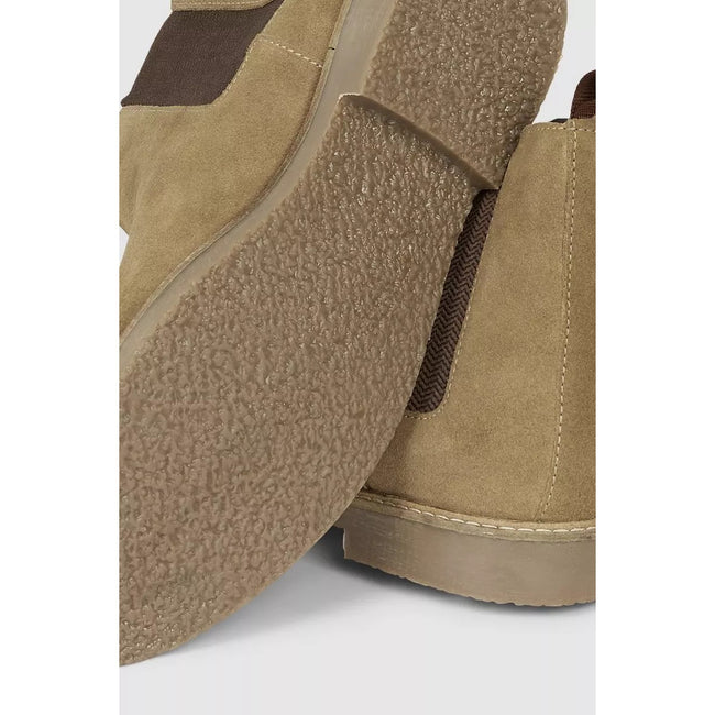 Natural - Side - Maine Mens Thames Suede Chelsea Boots