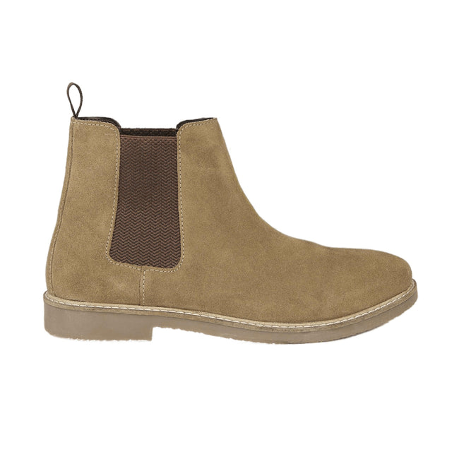 Natural - Front - Maine Mens Thames Suede Chelsea Boots