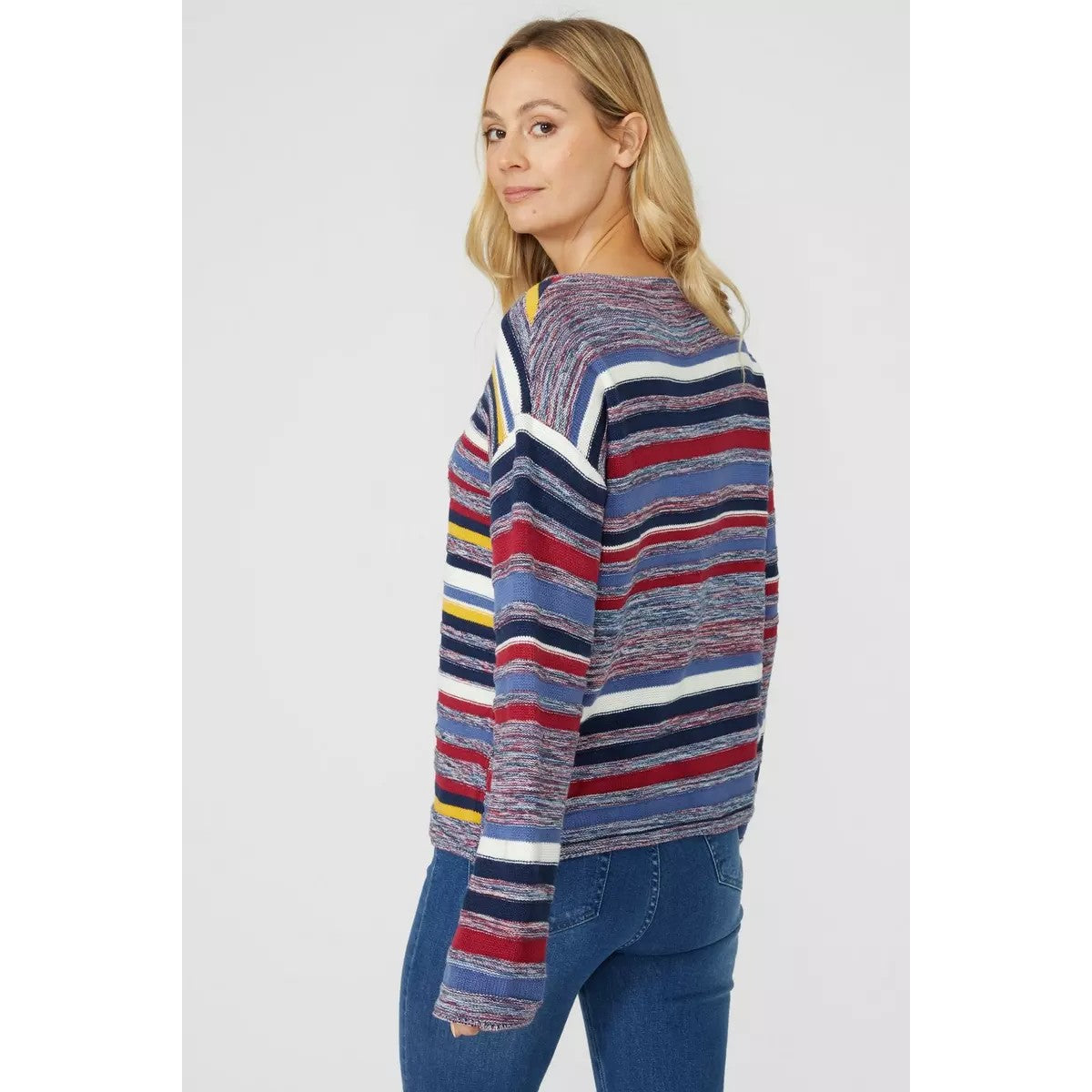 Mantaray Womens Ladies Striped Textured Jumper Discounts on great Brands