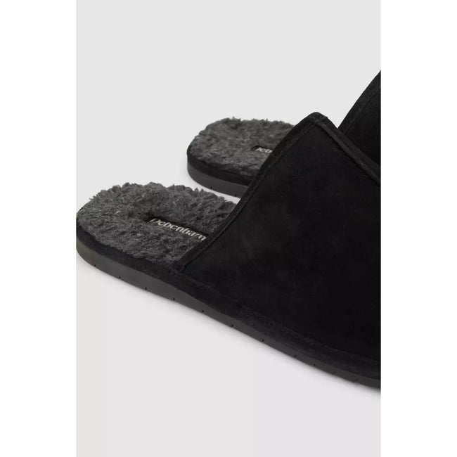 Black - Side - Debenhams Mens Suede Slippers