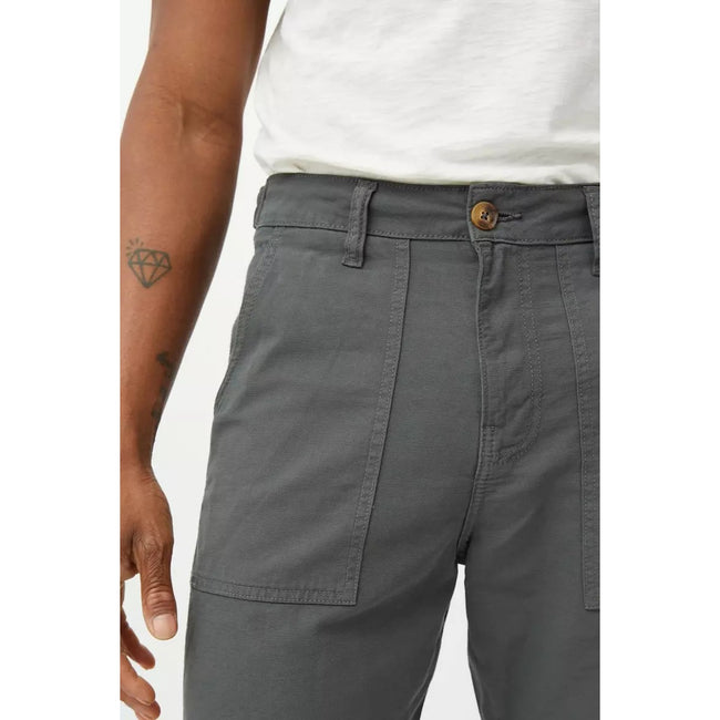 Dark Grey - Side - Mantaray Mens Slub Textured Cargo Shorts