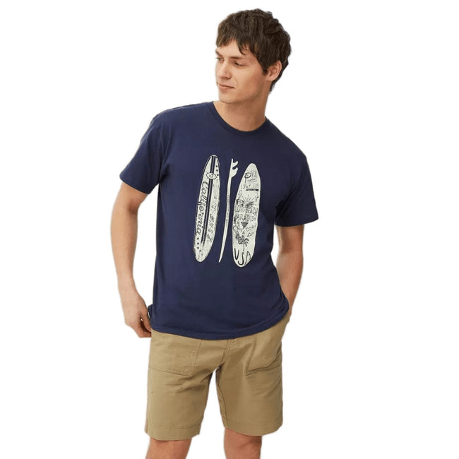 Natural - Front - Mantaray Mens Slub Textured Cargo Shorts