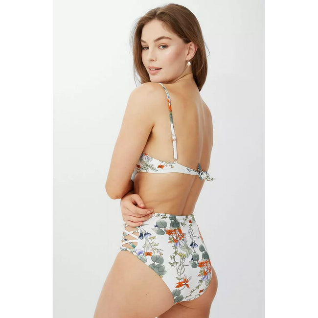 White - Back - Debenhams Womens-Ladies Floral Underwired Bikini Top
