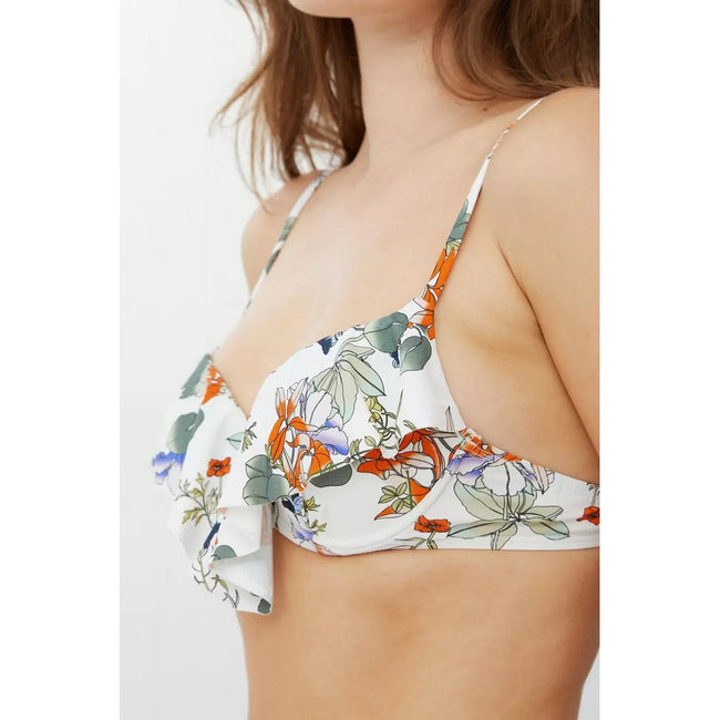 White - Side - Debenhams Womens-Ladies Floral Underwired Bikini Top