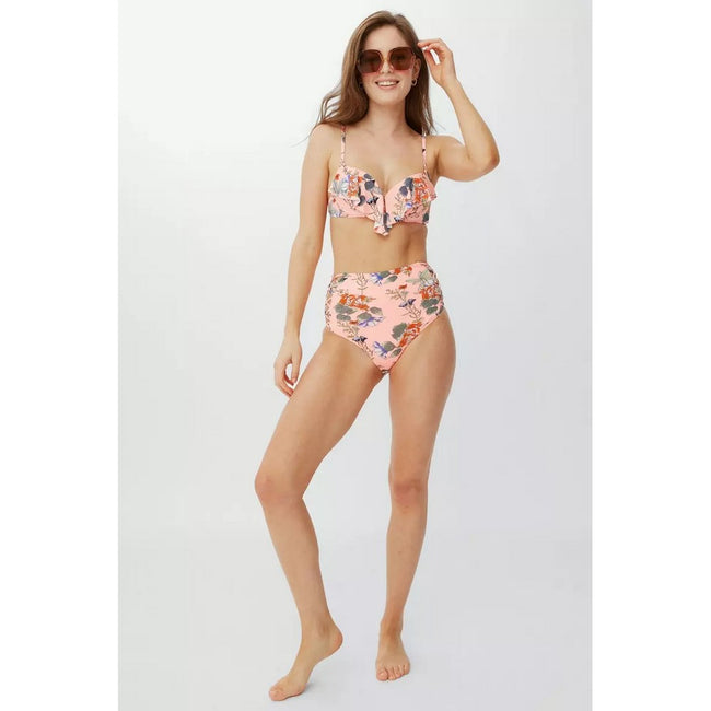 Salmon Pink - Lifestyle - Debenhams Womens-Ladies Floral Underwired Bikini Top
