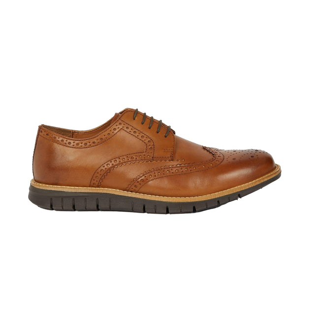Tan - Front - Maine Mens Chilten Leather Brogues