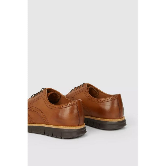 Tan - Back - Maine Mens Chilten Leather Brogues