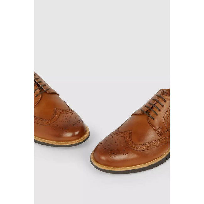 Tan - Side - Maine Mens Chilten Leather Brogues
