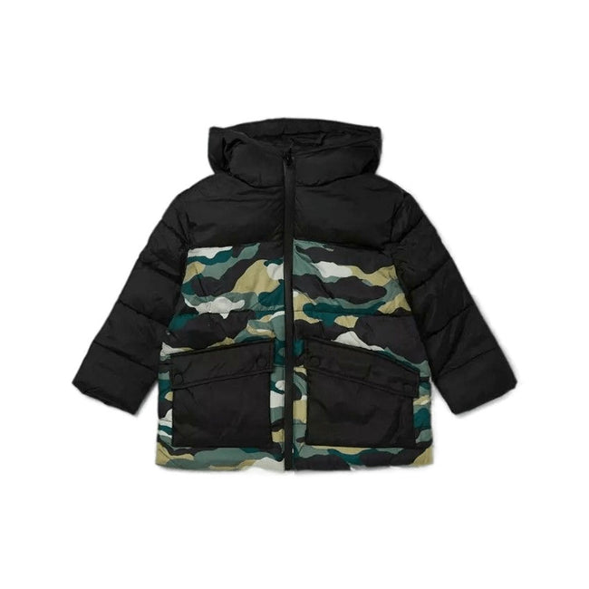 Khaki-Black - Front - Blue Zoo Boys Camo Padded Jacket