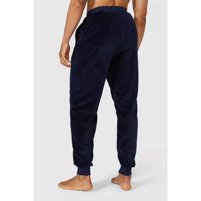 Navy - Back - Debenhams Mens Fleece Cuffed Lounge Pants