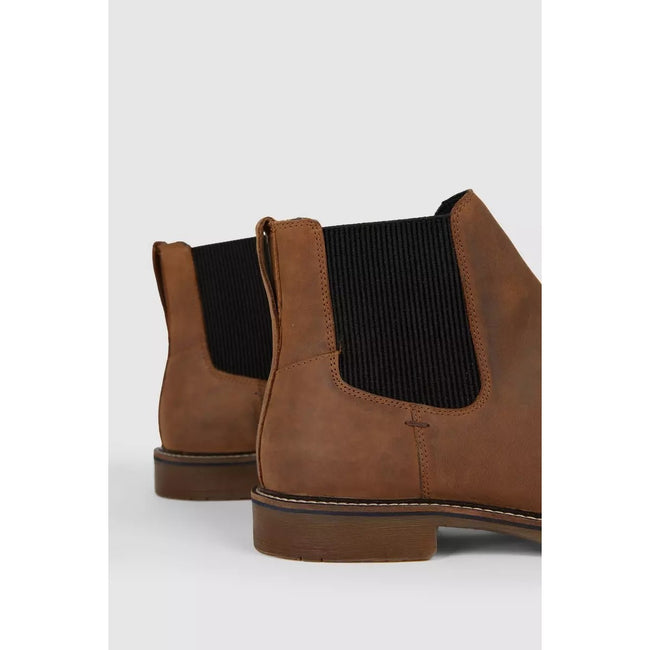 Dark Tan - Lifestyle - Mantaray Mens Heritage Leather Chelsea Boots