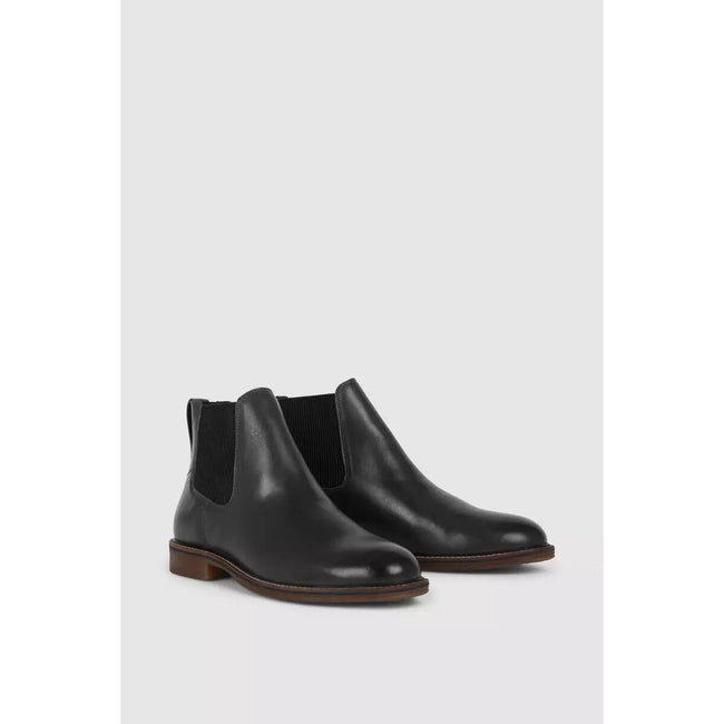 Black - Back - Mantaray Mens Heritage Leather Chelsea Boots