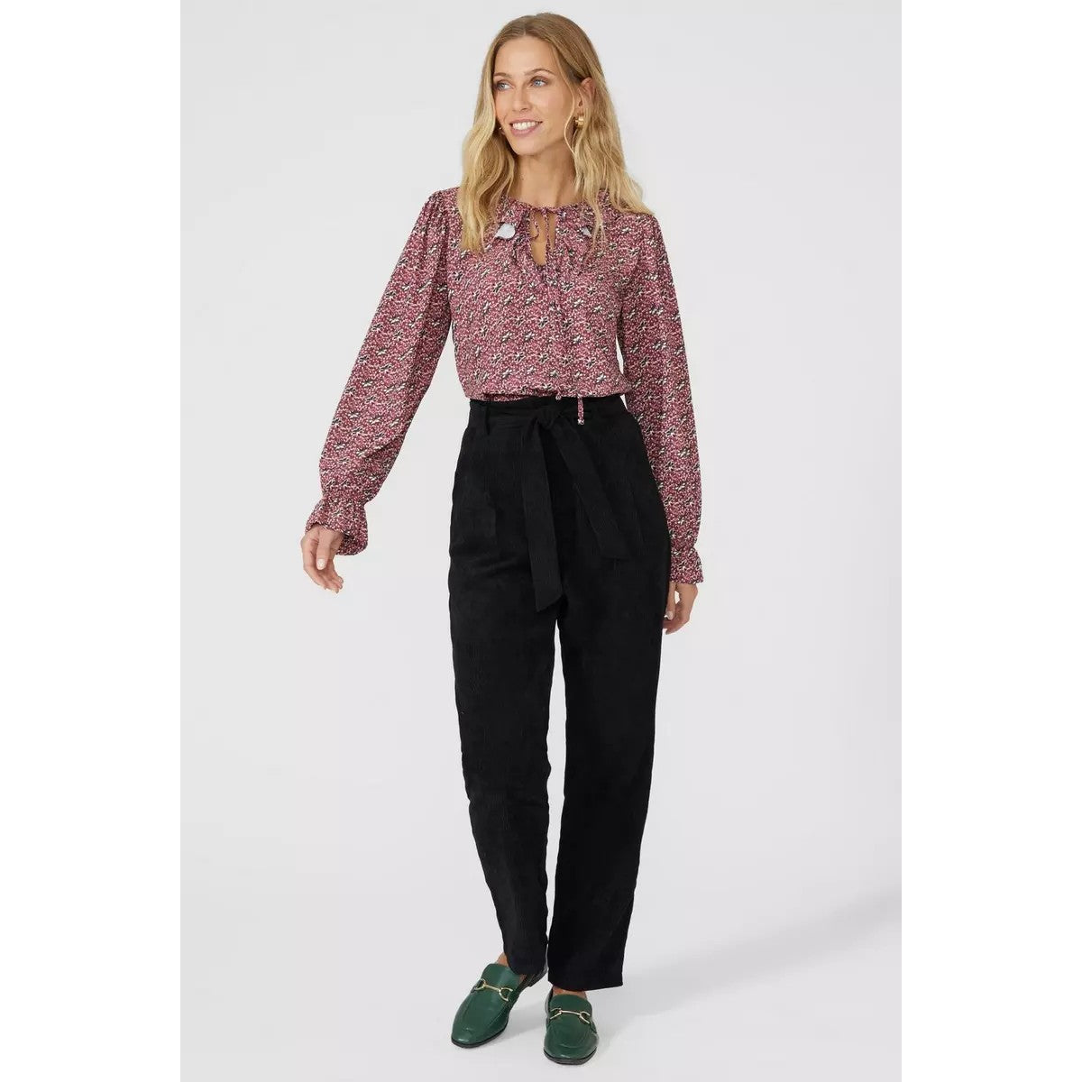Rust - Pack Shot - Mantaray Womens-Ladies Floral Frill Detail Blouse