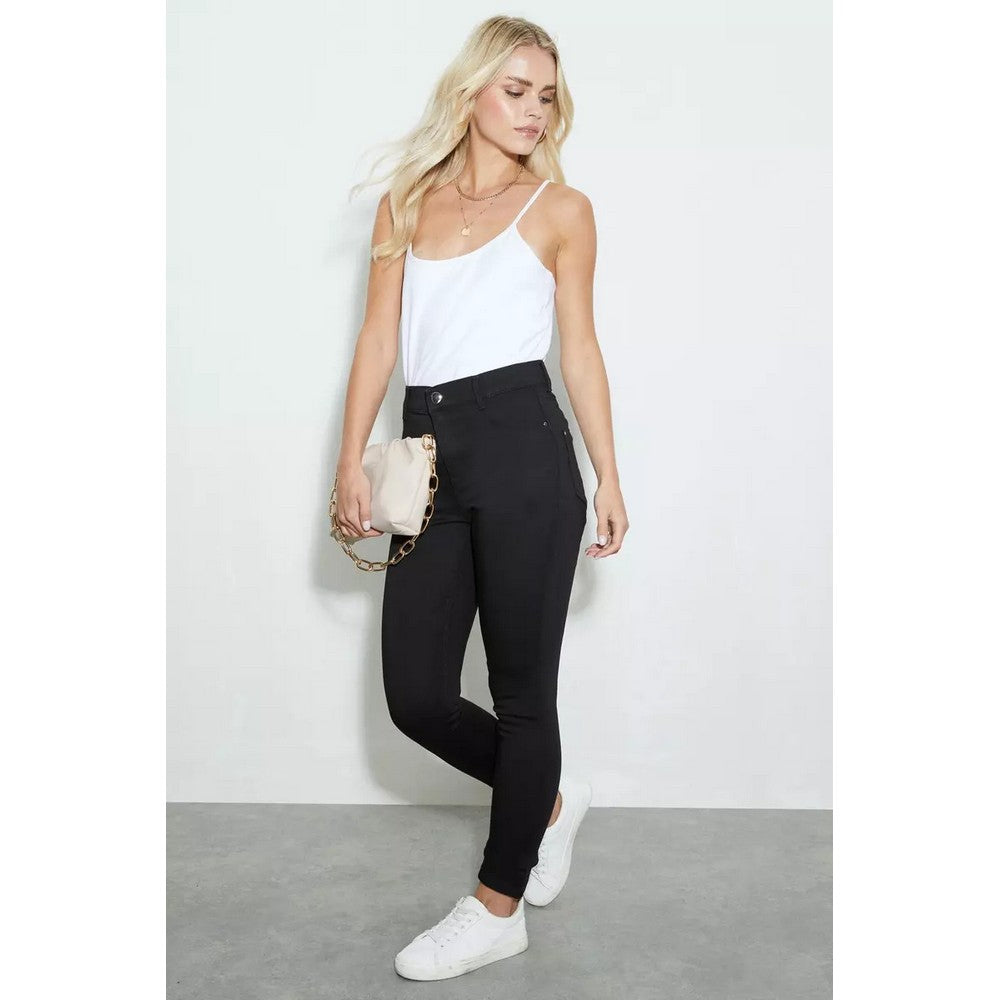Black - Pack Shot - Dorothy Perkins Womens-Ladies Frankie Petite Skinny Jeans