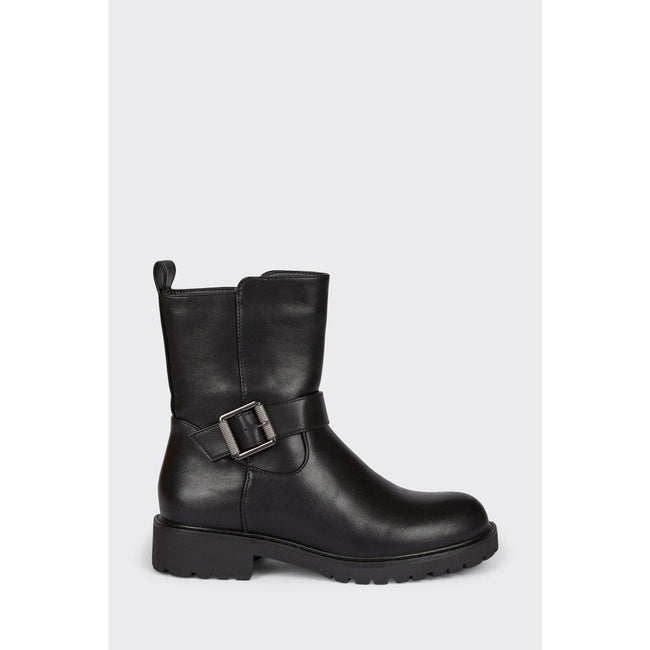 Black - Side - Dorothy Perkins Womens-Ladies Milana Biker Boots