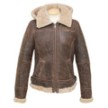 Chocolate Forest - Front - Eastern Counties Leather Womens-Ladies Jessie Hooded Sheepskin Jacket
