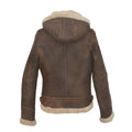 Chocolate Forest - Back - Eastern Counties Leather Womens-Ladies Jessie Hooded Sheepskin Jacket