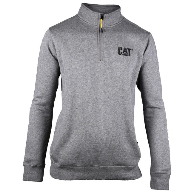 Dark Heather Grey - Front - Caterpillar Mens Canyon 1-4 Zip Pullover